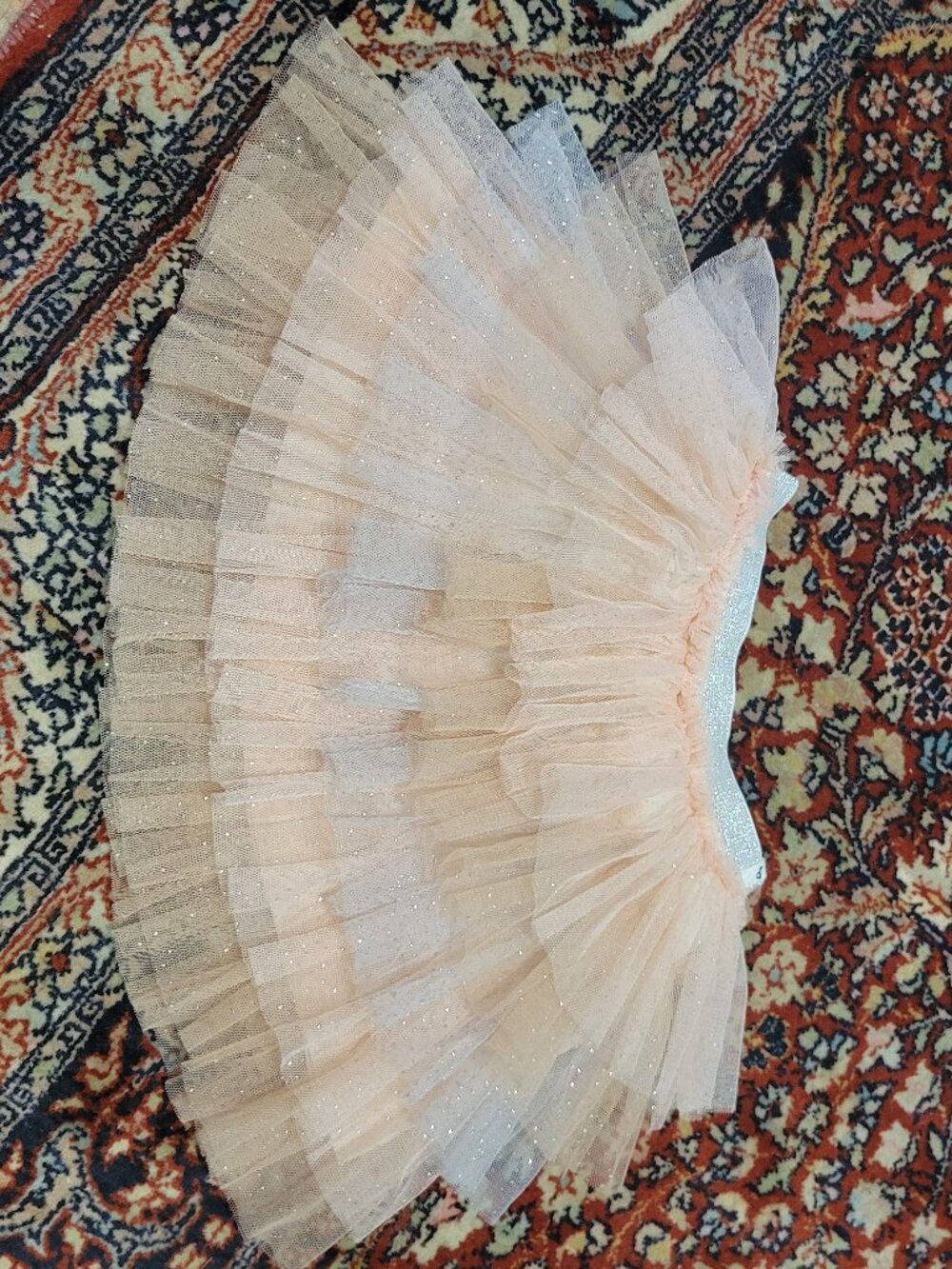 Oh Baby Size 18months Tulle Layered Party Skirt in Pink and Champagne